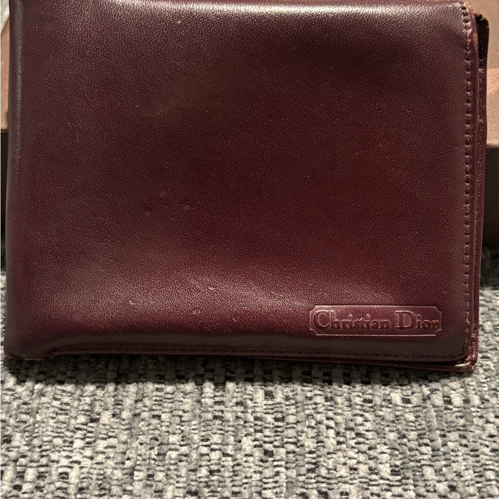Authentic Dior Deep Burgundy Leather wallet
